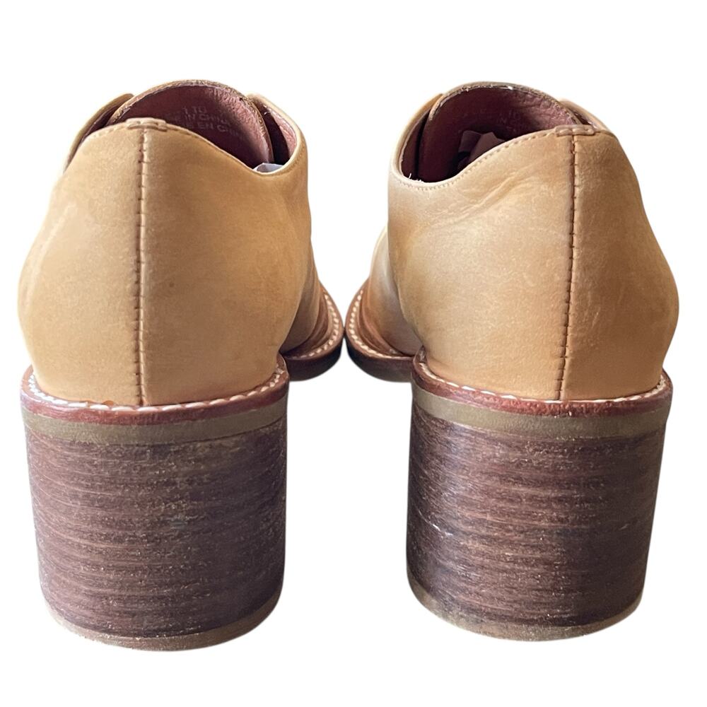Free People x Jeffrey Campbell Ardent Tan Leather Block Heel Loafer Size 7.5 - Picture 8 of 10